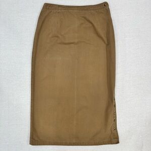 Ruff Hewn Tan Maxi Skirt with Button Detail Womens Size 14 - 100% Cotton